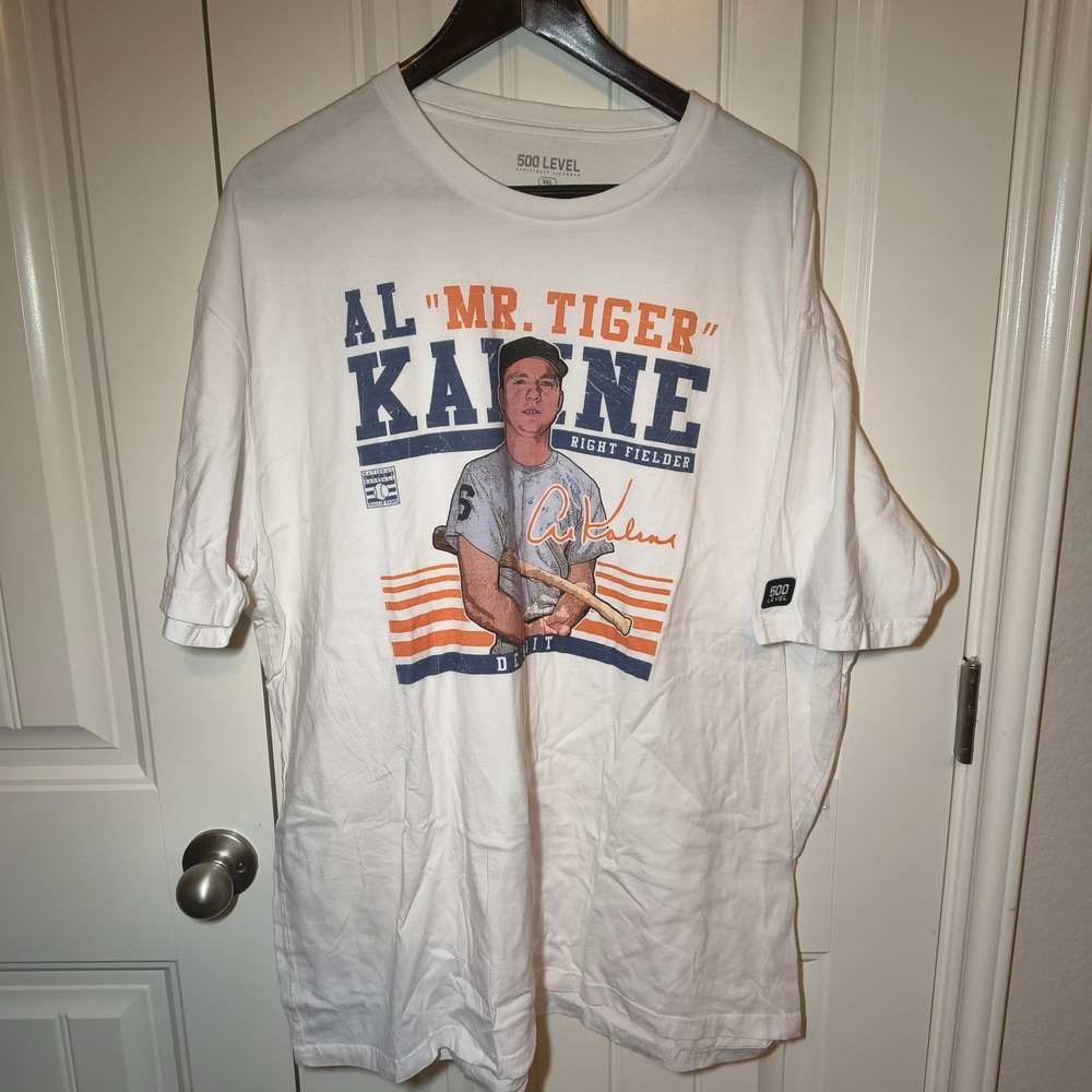 500 Level Al Kaline Mr Tiger Detroit Tigers Baseball Graphic T-Shirt White 3XL